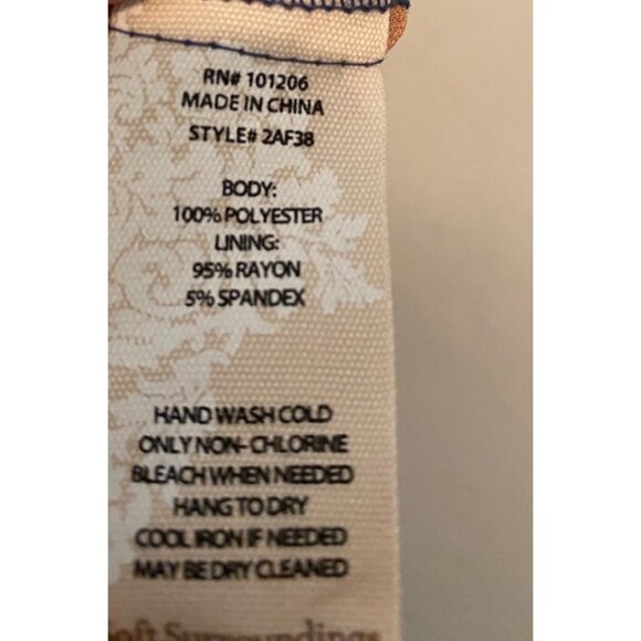 Soft Surroundings Blue Floral Print Dress Sheer Overlay 3/4 Sleeves Medium - Picture 5 of 13